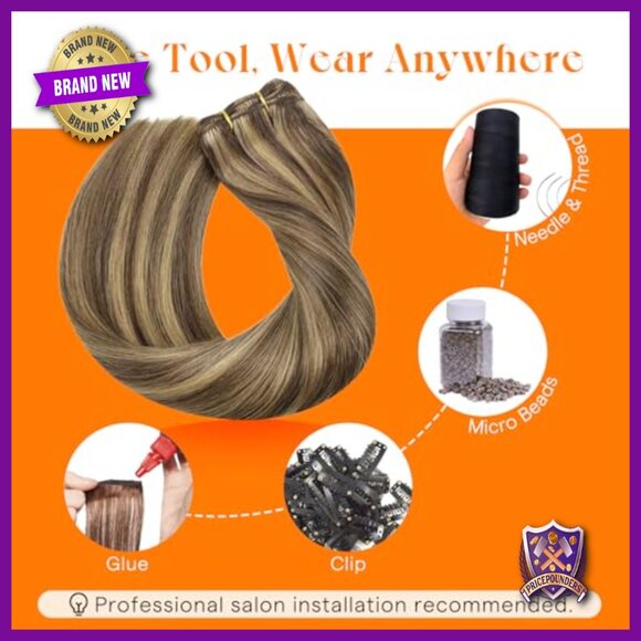 20 Inch Straight Human Hair Extensions 100g Weft Sew In main image 4